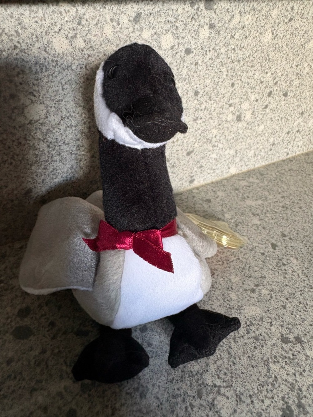 Ty Gray Plush Beanie Baby Loosy with Red Heart Tag